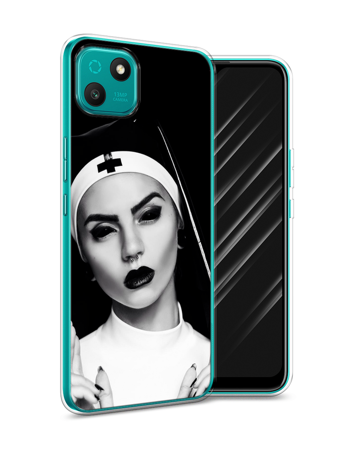 

Чехол Awog на Wiko T10 "Черная монашка", Белый;черный