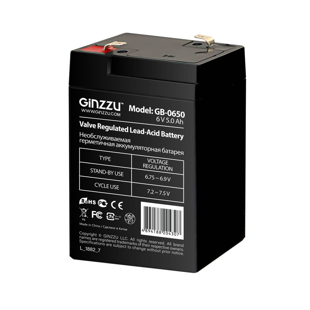

Аккумулятор Ginzzu GB-0650