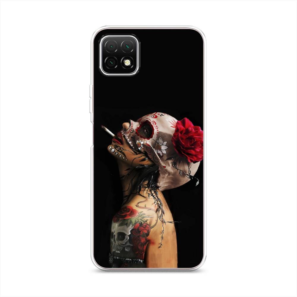 

Чехол Awog на Wiko T3 "Девушка с черепом", Разноцветный
