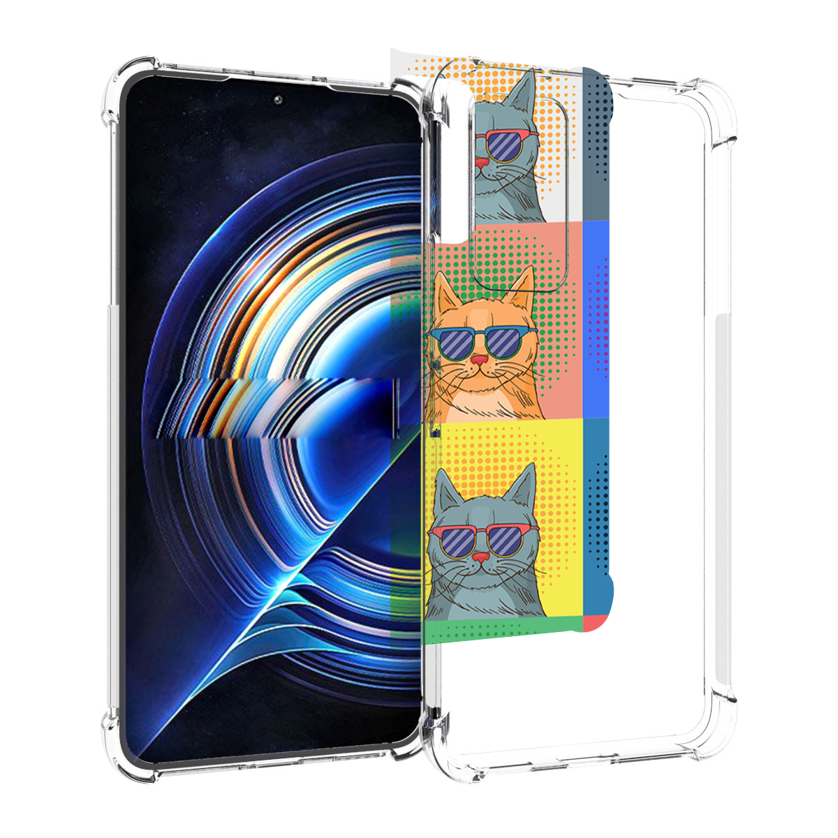 

Чехол MyPads разноцветные-коты для Tecno Camon 19 Neo, Прозрачный, Tocco