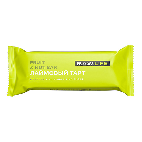 

Батончик орехово-фруктовый Raw Life Fruit & nut bar Лаймовый тарт 47 г, 2 шт
