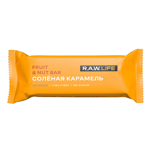 

Батончик орехово-фруктовый Raw Life Солёная карамель 47 г, 3 шт