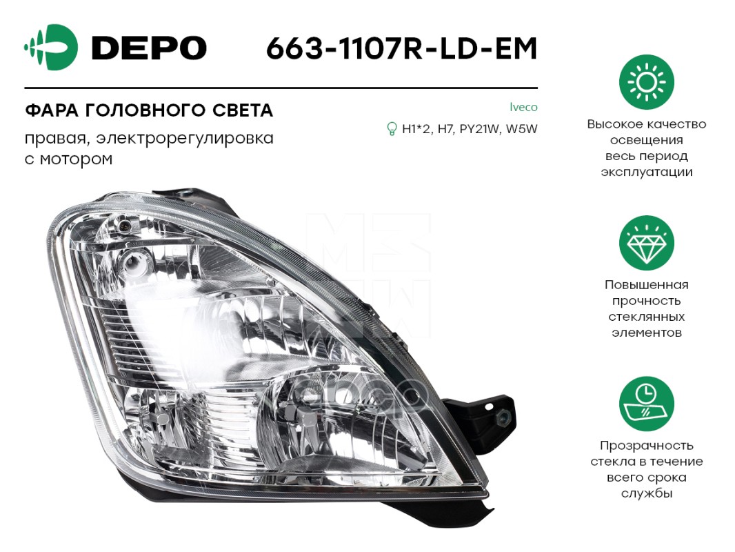 

DEPO Фара основная правая с Э/К IVECO Daily 06-
