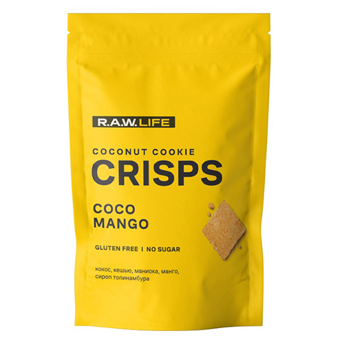 Печенье Raw Life Crisps Кокос-Манго 75 г, 2 шт