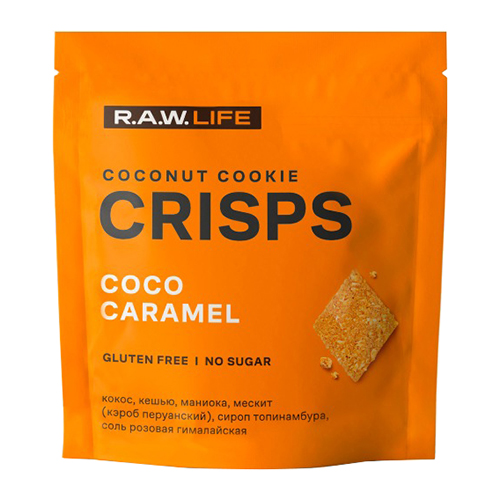 Печенье Raw Life Crisps Кокос-Карамель 35 г, 3 шт