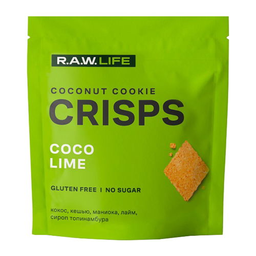 Печенье Raw Life Crisps Кокос-Лайм 35 г, 2 шт