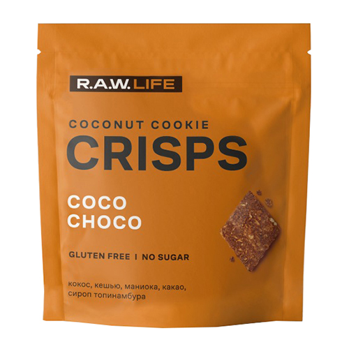 Печенье Raw Life Crisps Кокос-Шоколад 35 г, 2 шт