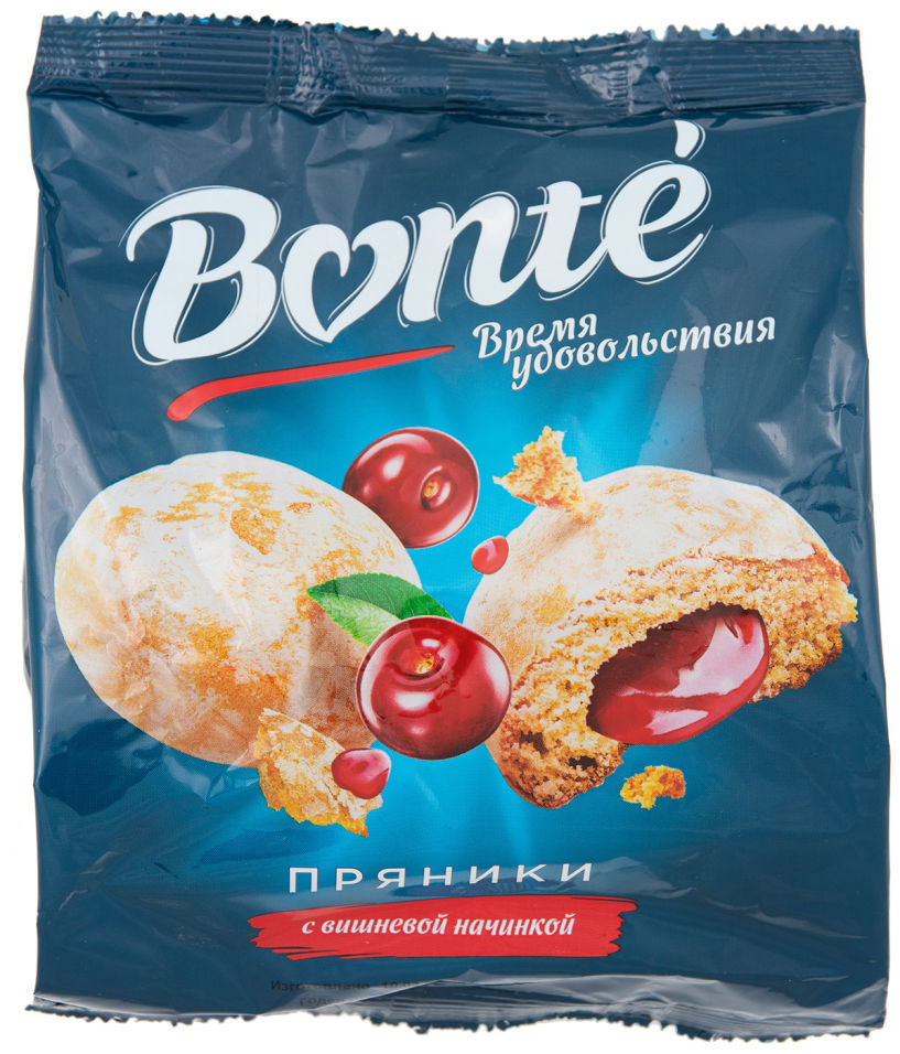 Пряники Bonte с вишневой начинкой 300г