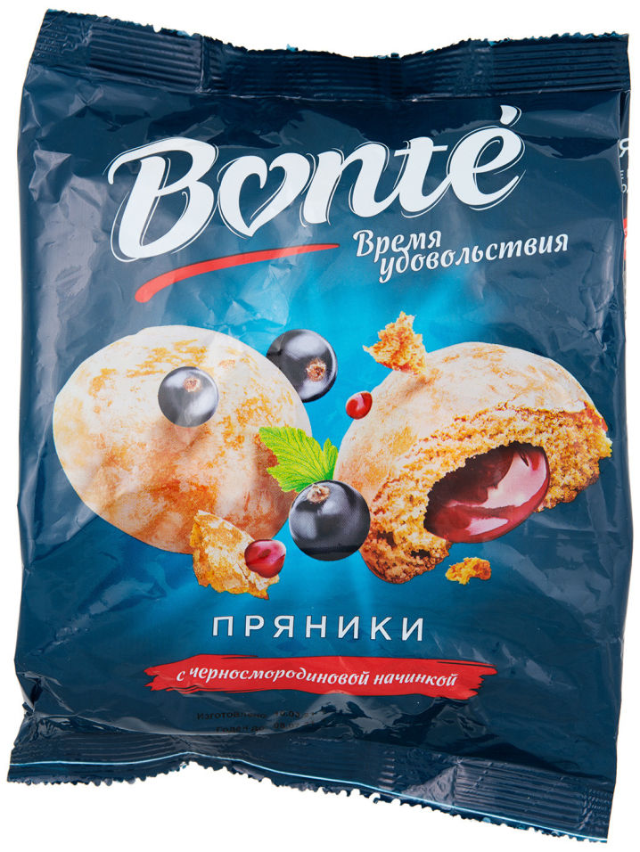 Пряники Bonte с черносмородиновой начинкой 300г