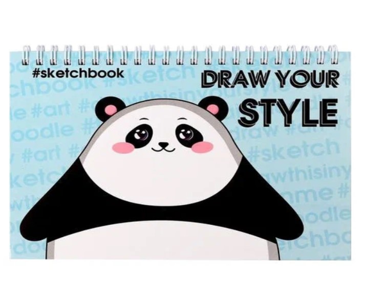 фото Скетчбук горизонтальный на гребне draw your style, а5, 80 листов artfox