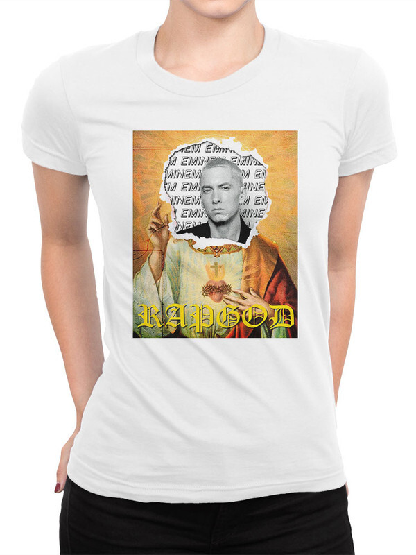 фото Футболка женская design heroes eminem - rap god белая 2xl