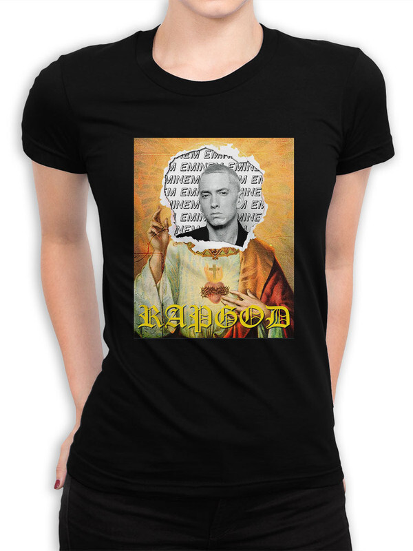 фото Футболка женская design heroes eminem - rap god черная 3xl