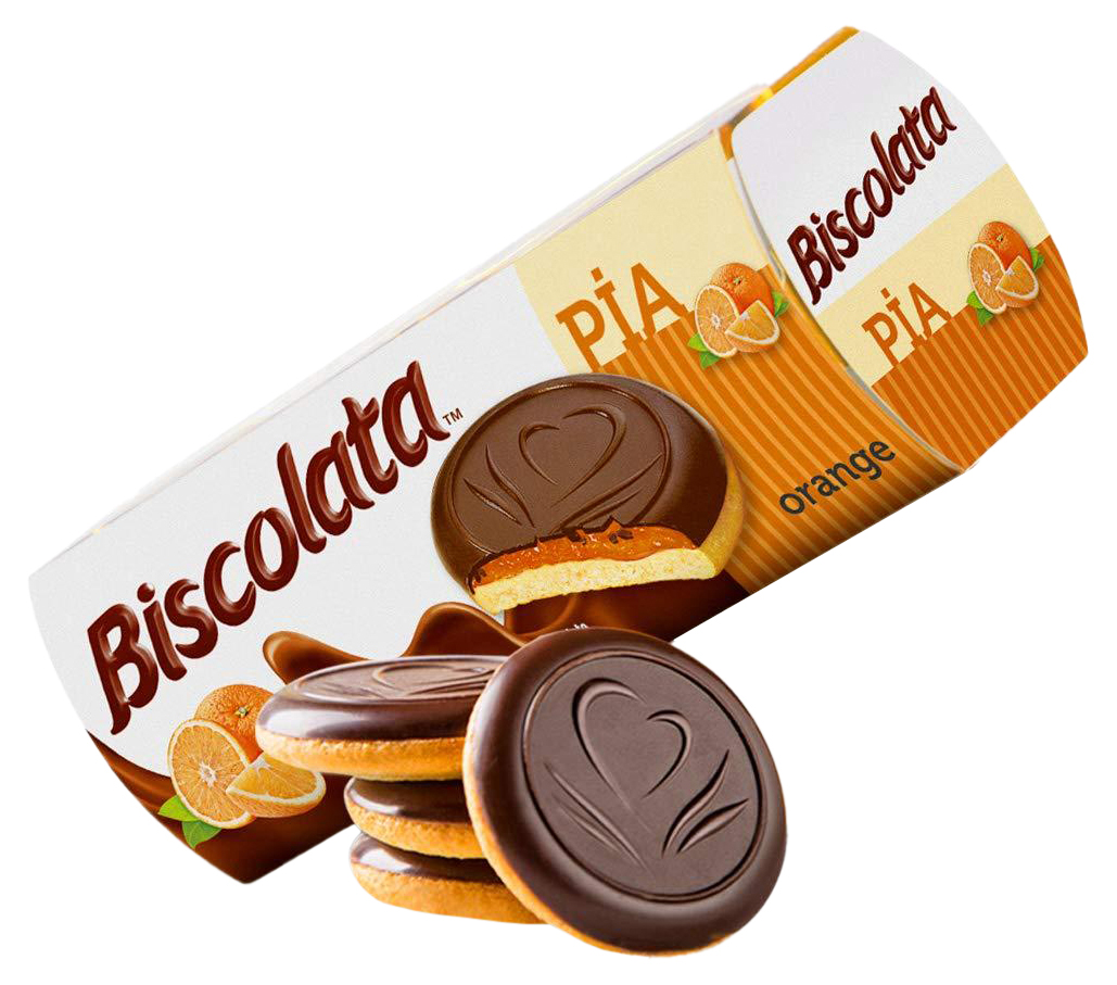 Печенье Biscolata Pia Кек с апельсиновой начинкой 100 г