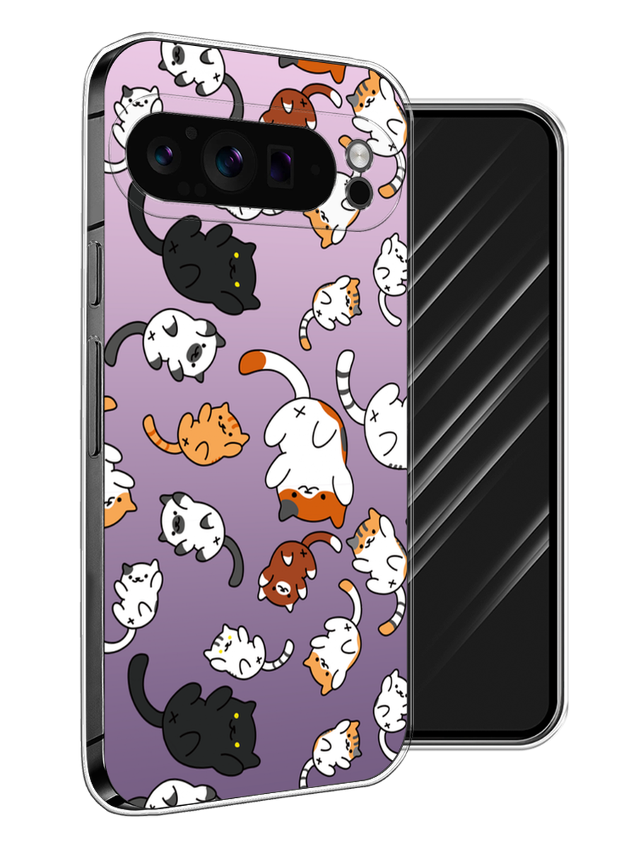 

Чехол Awog на Google Pixel 9 Pro "Котопад", Фиолетовый;белый, 272050-1