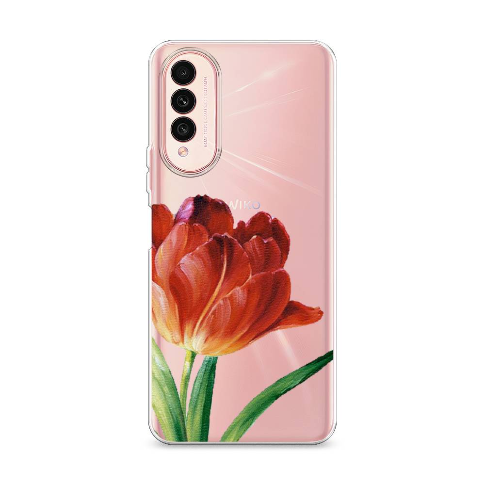 

Чехол Awog на Wiko T50 "Красный тюльпан", Разноцветный