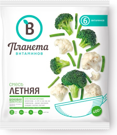 

Овощи Планета витаминов Летняя смесь замороженная 400 г