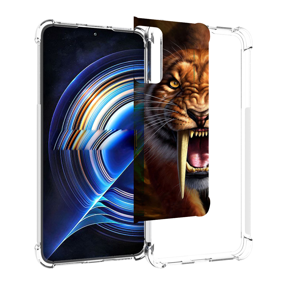 

Чехол MyPads саблезубый злой тигр для Tecno Camon 19 Neo, Прозрачный, Tocco