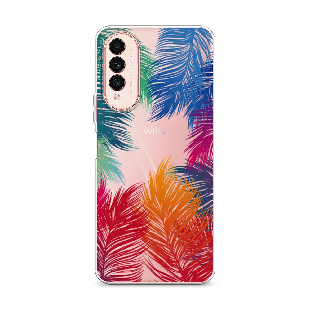 

Чехол Awog на Wiko T50 "Рамка из перьев", Разноцветный
