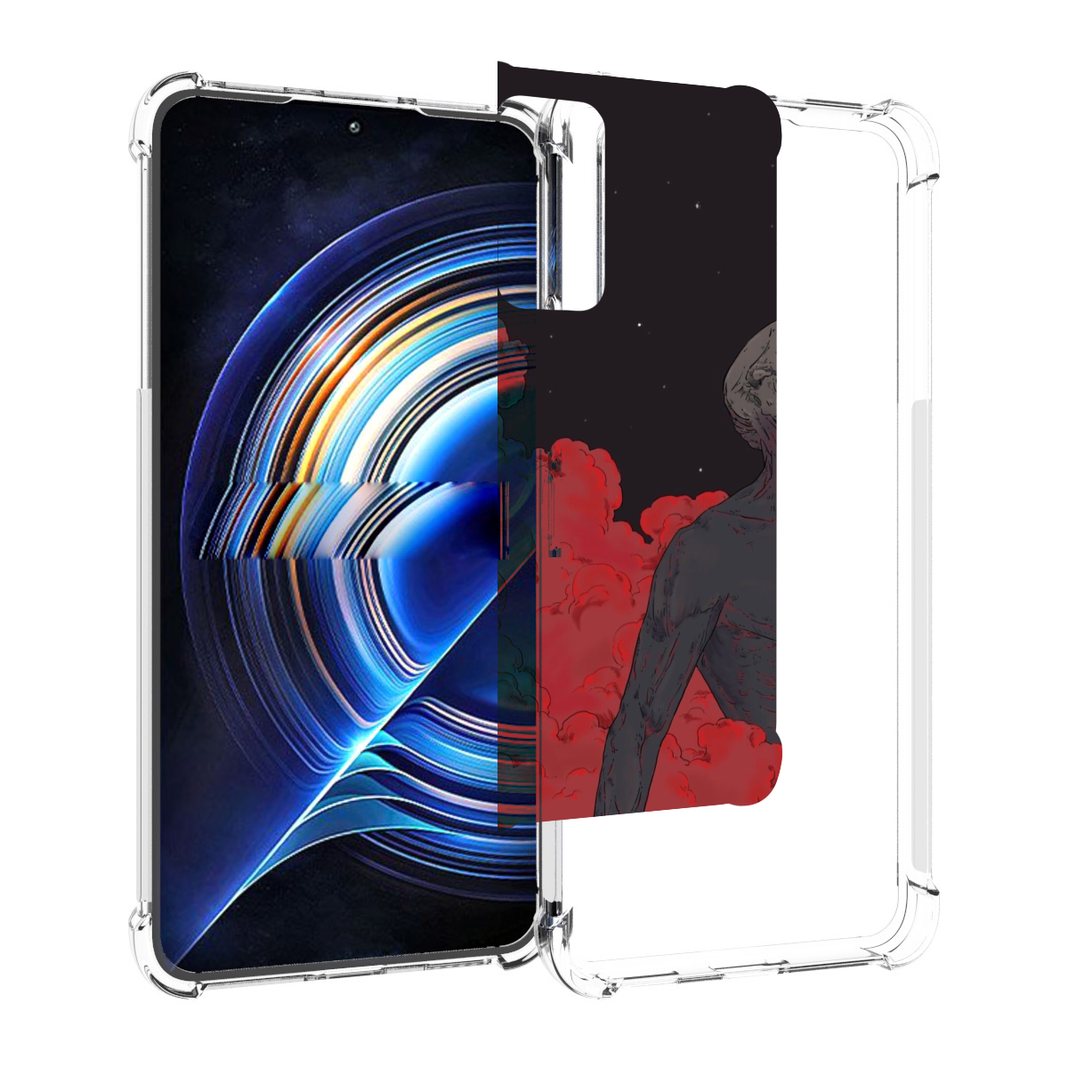 

Чехол MyPads скелет в красном дыму для Tecno Camon 19 Neo, Прозрачный, Tocco
