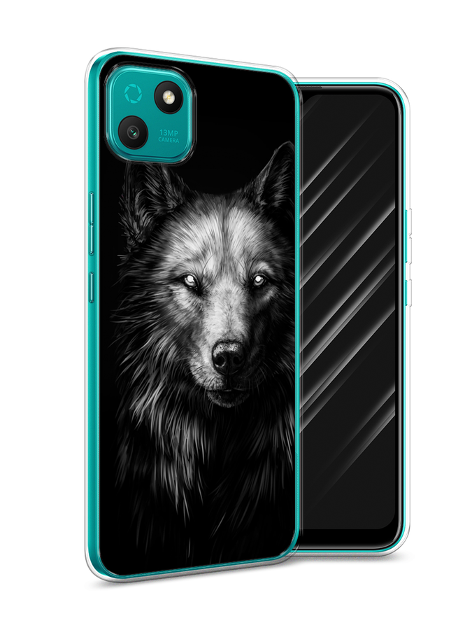

Чехол Awog на Wiko T10 "Волк черно белый", Белый;черный