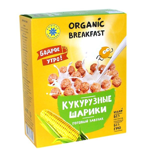 Сухой завтрак Компас здоровья Кукурузные шарики 100 г, 3 шт