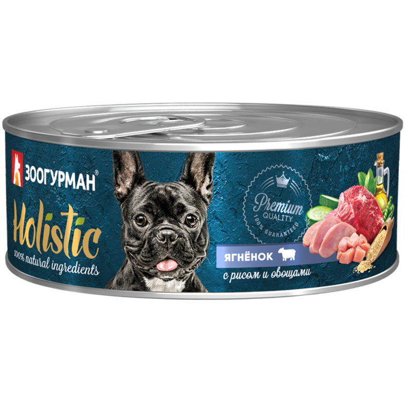 

Влажный корм для собак Зоогурман Holistic, с ягненком, рисом и овощами, 100 гр., Holistic
