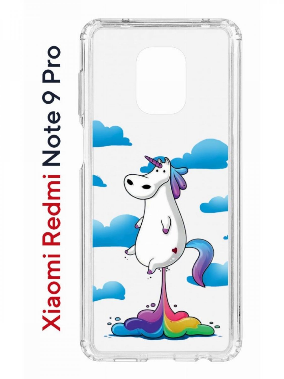 фото Чехол на redmi note 9 pro/9s/9 pro max kruche print flying unicorn,противоударный бампер кruче