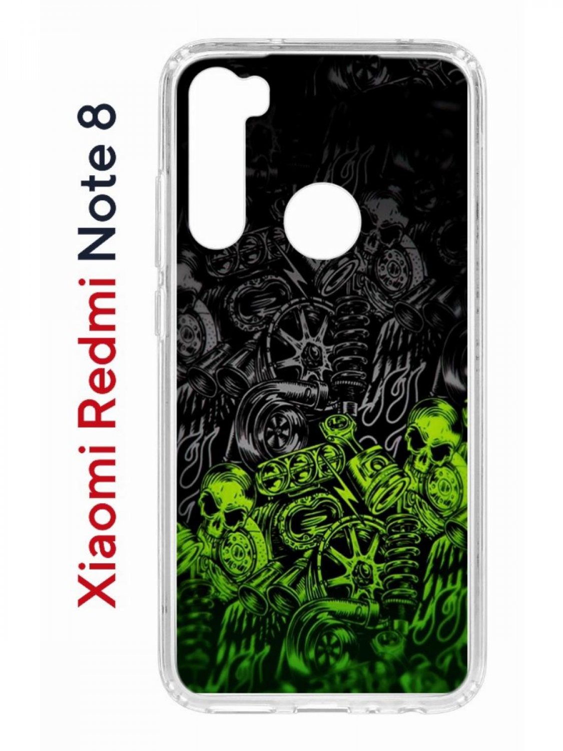 

Чехол на Xiaomi Redmi Note 8 Kruche Print Garage,противоударный бампер,с защитой камеры, Прозрачный;черный;зеленый;серый, Ксиоми Редми Нот 8