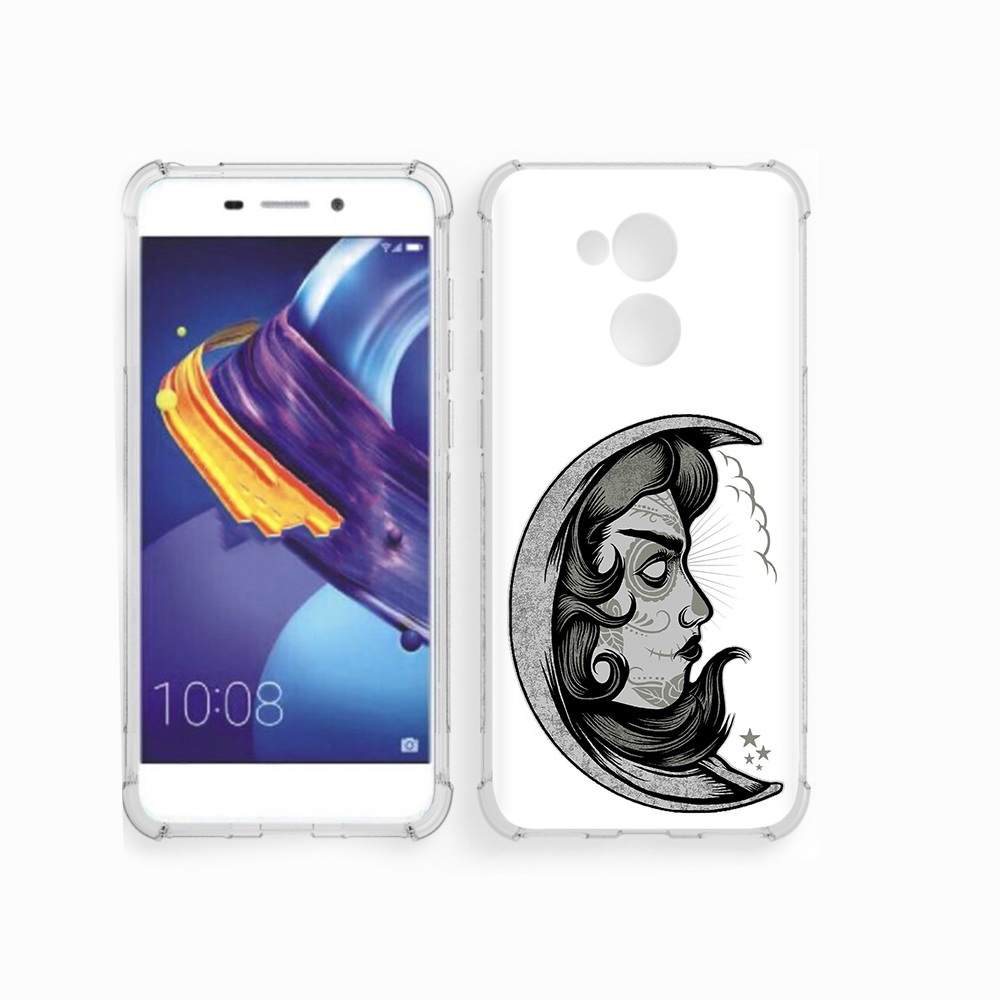 

Чехол MyPads Tocco для Huawei 6C Pro черно белая луна с лицом (PT88459.60.680), Прозрачный, Tocco