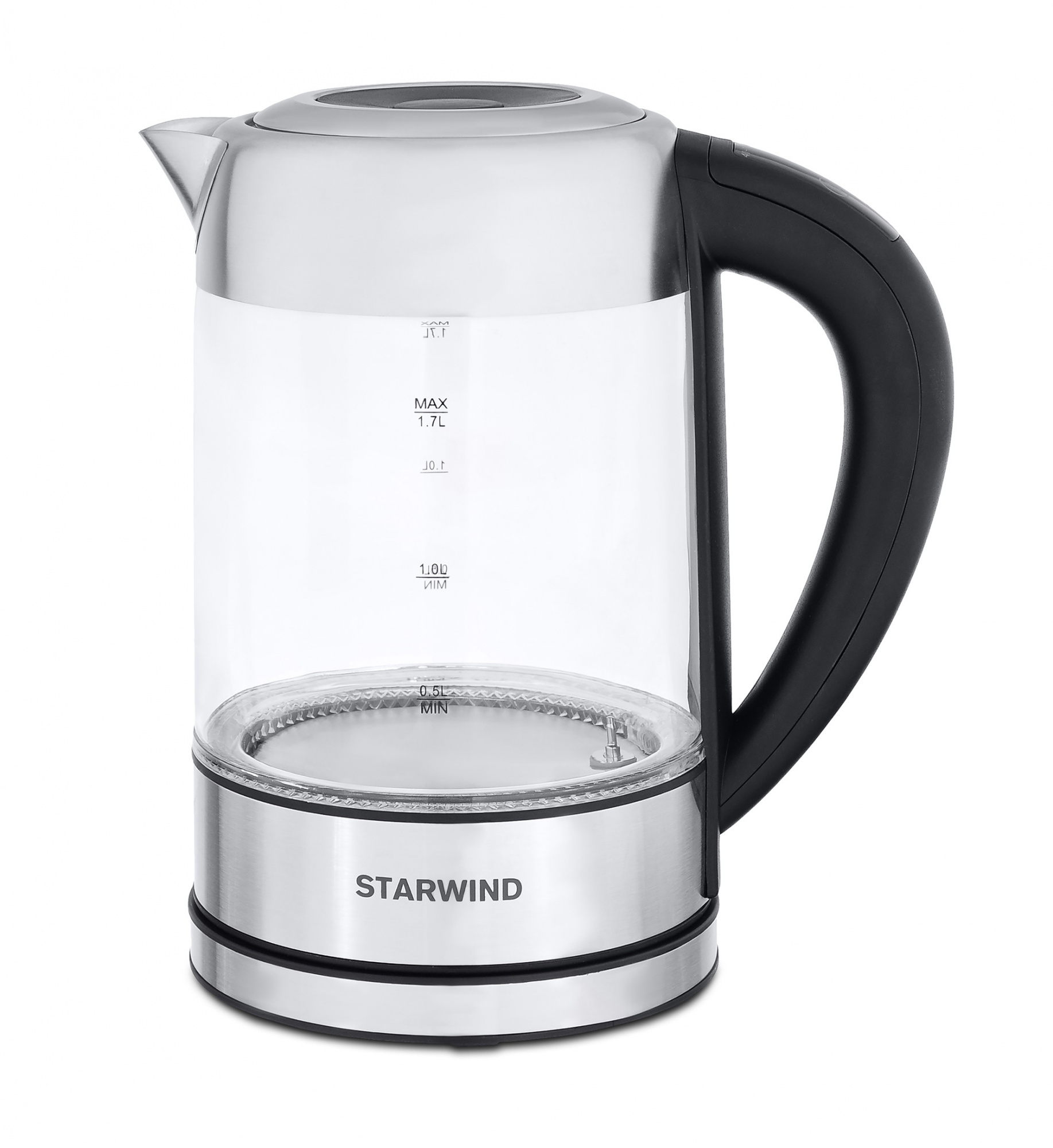 Чайник электрический STARWIND SKG5213 1.7 л прозрачный, серебристый бритва роторная starwind ssh 4035 серебристый