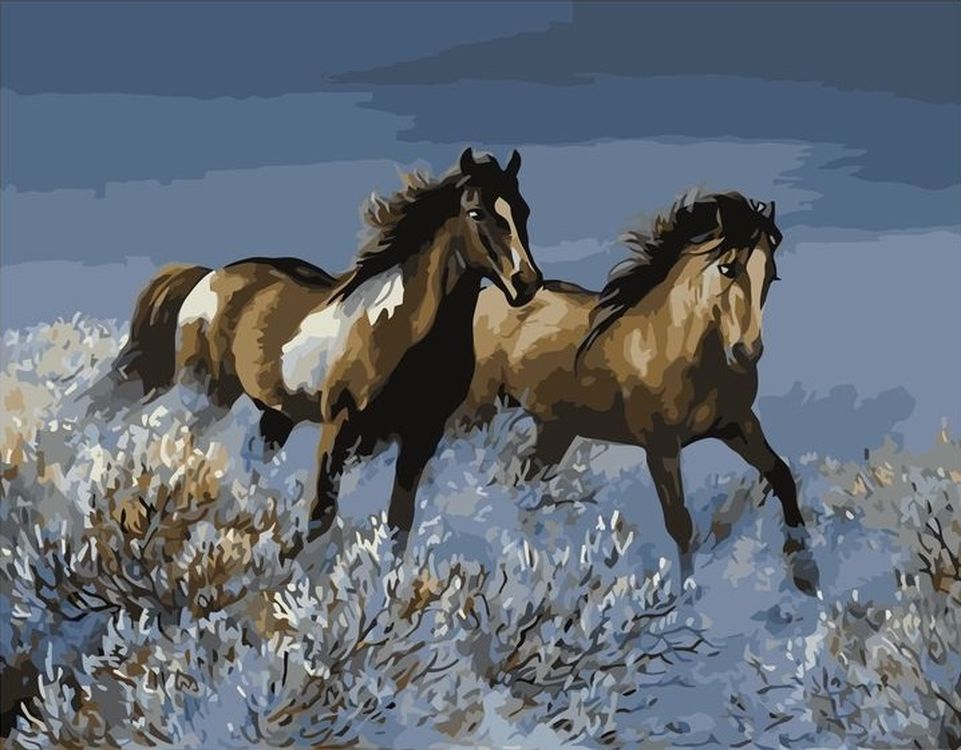 

Картина по номерам Paintboy (Premium) Лошади зимой, Лошади зимой