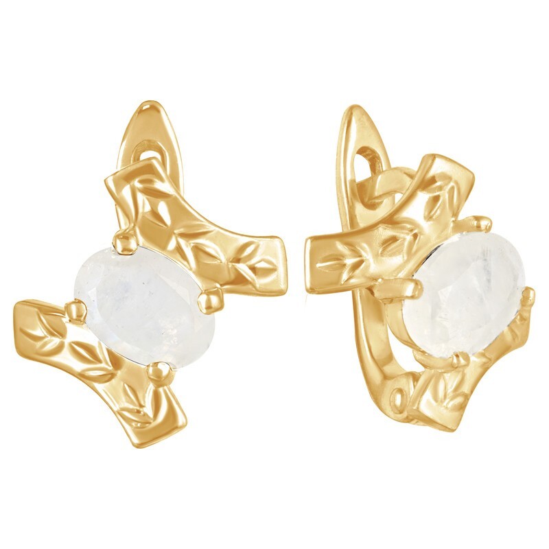 

Серьги из серебра с лунным камнем LAZURIT-ONLINE 8138YG, 8138YG