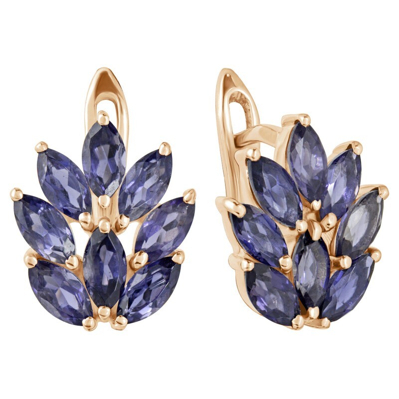 

Серьги из серебра с иолитом LAZURIT-ONLINE 8139PG, 8139PG