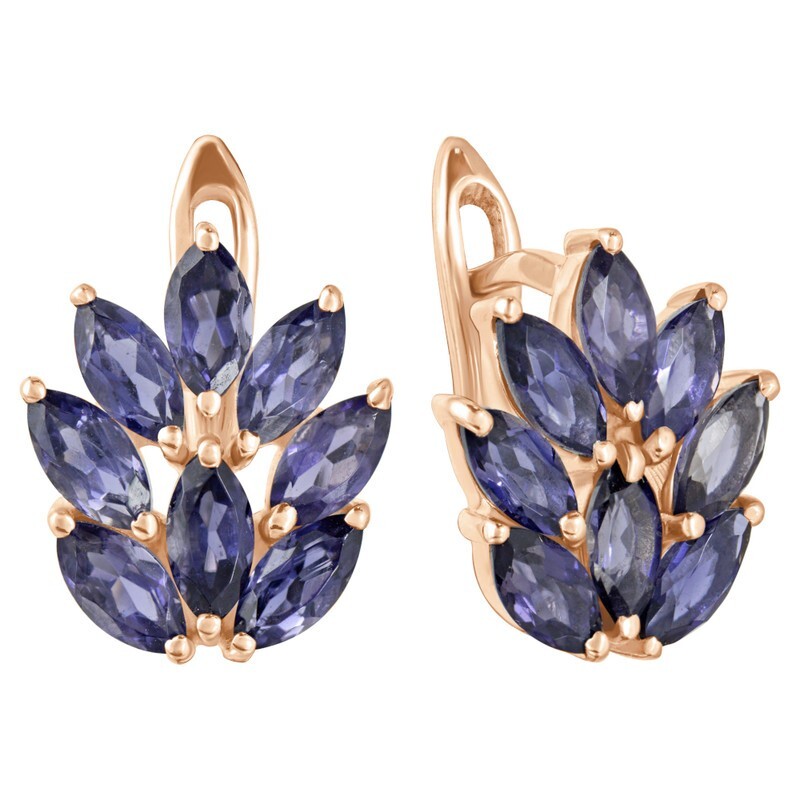 

Серьги из серебра с иолитом LAZURIT-ONLINE 8139RG, 8139RG