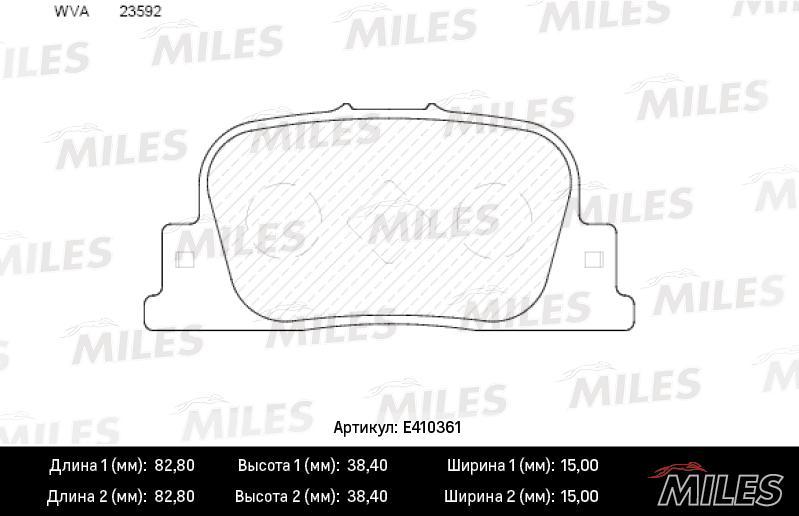 

Колодки Тормозные Miles E410361 Low-Metallic Toyota Camry V20 2.2-3.0 96-01/V30 2.4-3.0 01