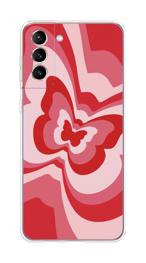 

Чехол на Samsung Galaxy S21 Plus "Бабочка в стиле хиппи", Красный;розовый, 2102150-1
