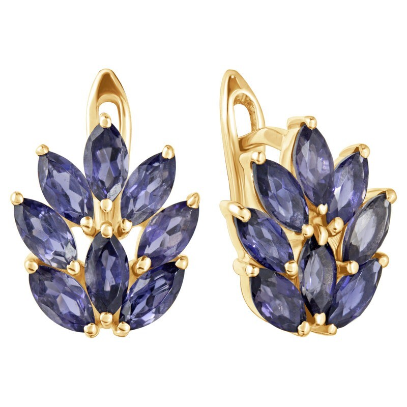 

Серьги из серебра с иолитом LAZURIT-ONLINE 8139YG, 8139YG