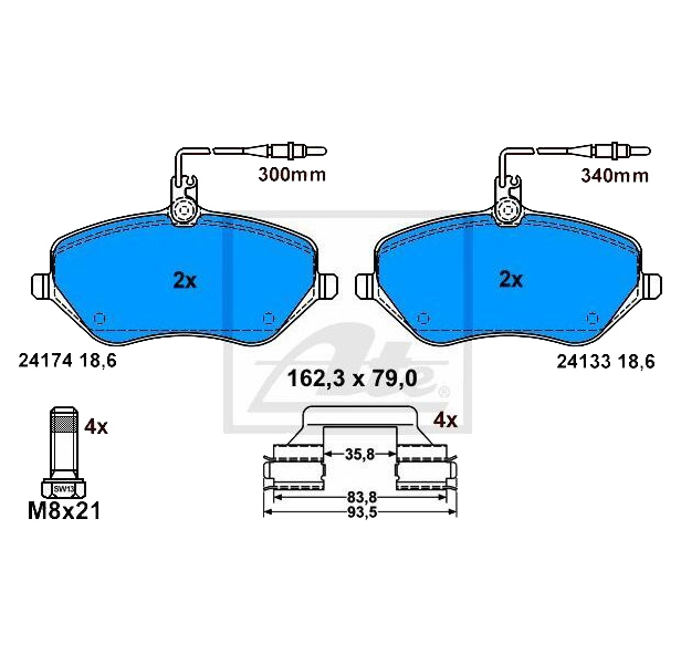 

Колодки тормозные дисковые передние Peugeot 407/407 SW/607 00>11 Citroen C5 III/C5 III Bre