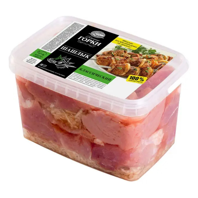 

Шашлык из свинины Ближние горки классический в маринаде охлажденный