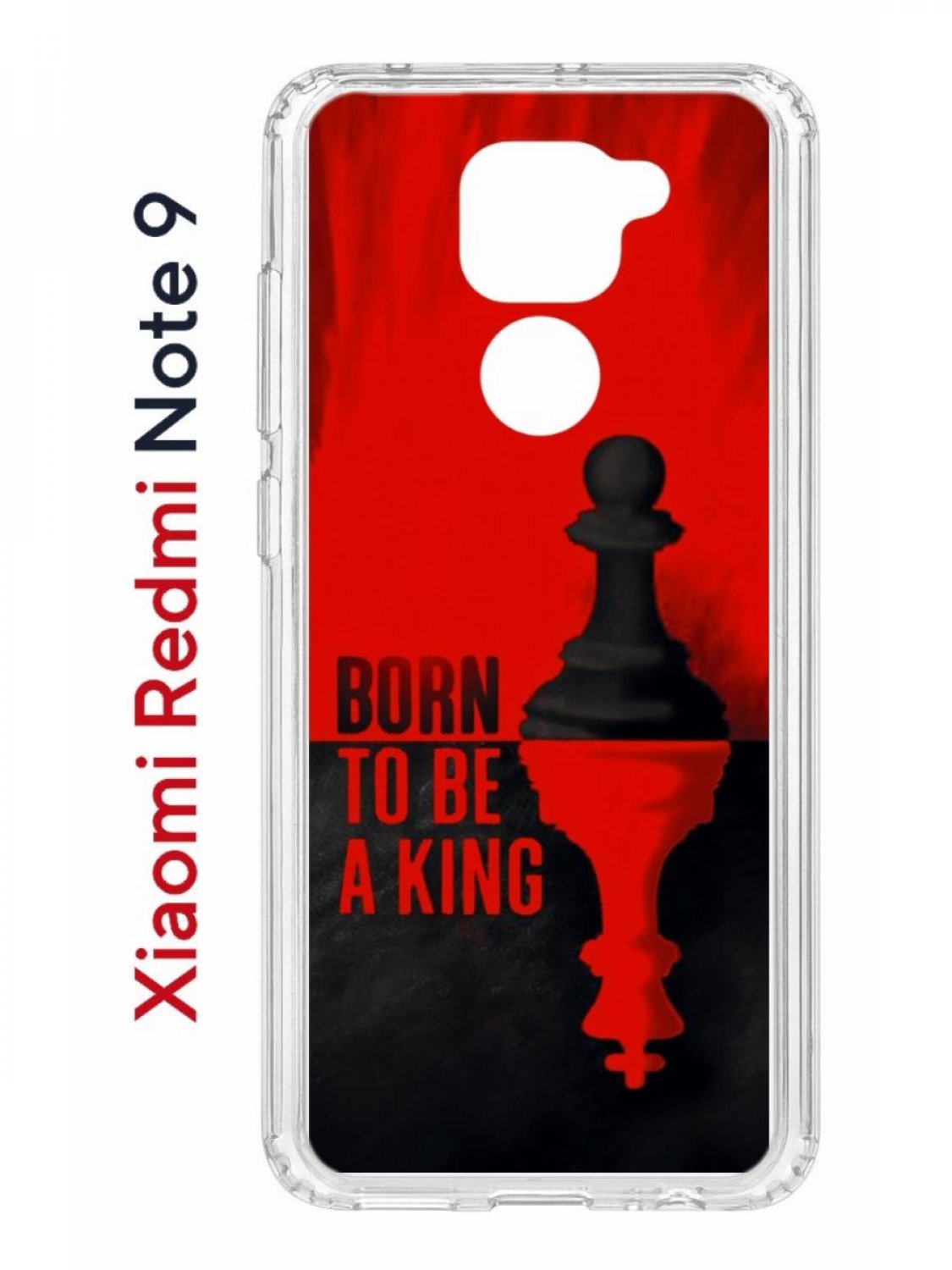 фото Чехол на redmi note 9 kruche print born to be a king,противоударный бампер с принтом кruче