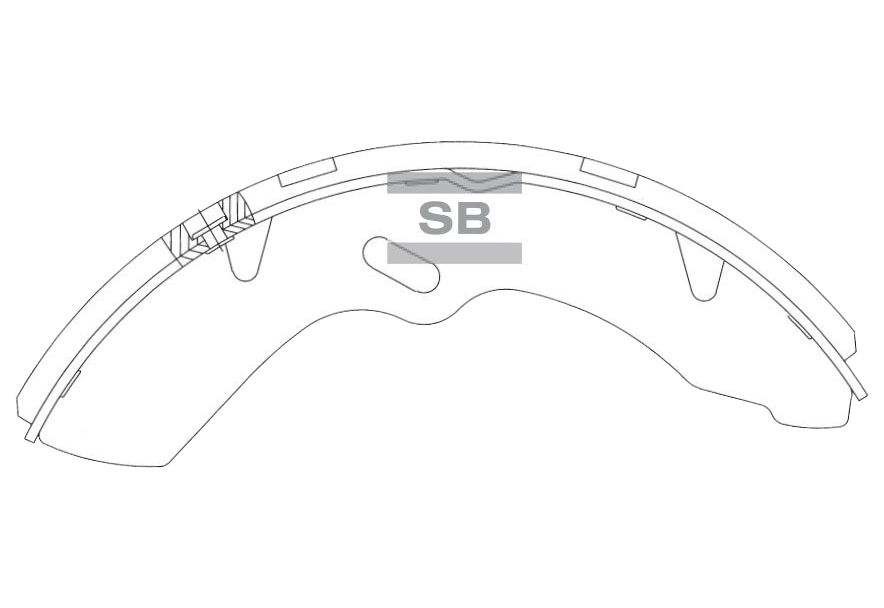 фото Колодки тормозные барабанные пер/зад (1шт.) (ширина 85мм) hyundai county (1998- )/ hd (200 sangsin brake