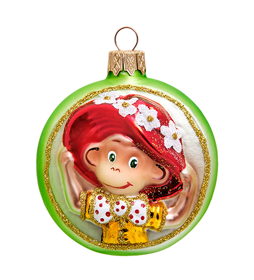

Елочная игрушка Медальон Обезьянка-мадам Элита 802229 1шт разноцветный