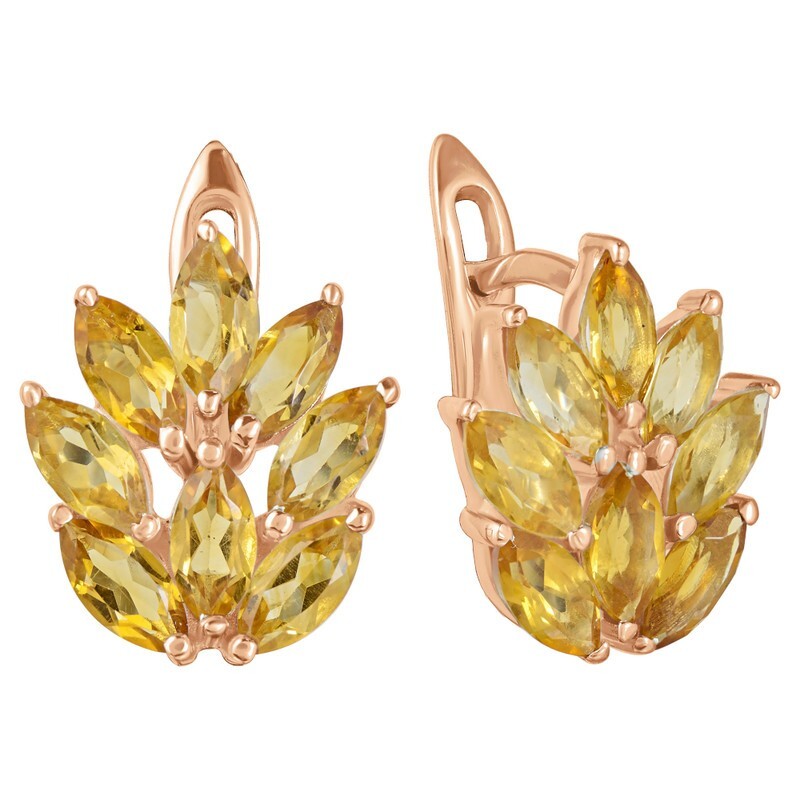 

Серьги из серебра с цитрином LAZURIT-ONLINE 8141RG, 8141RG