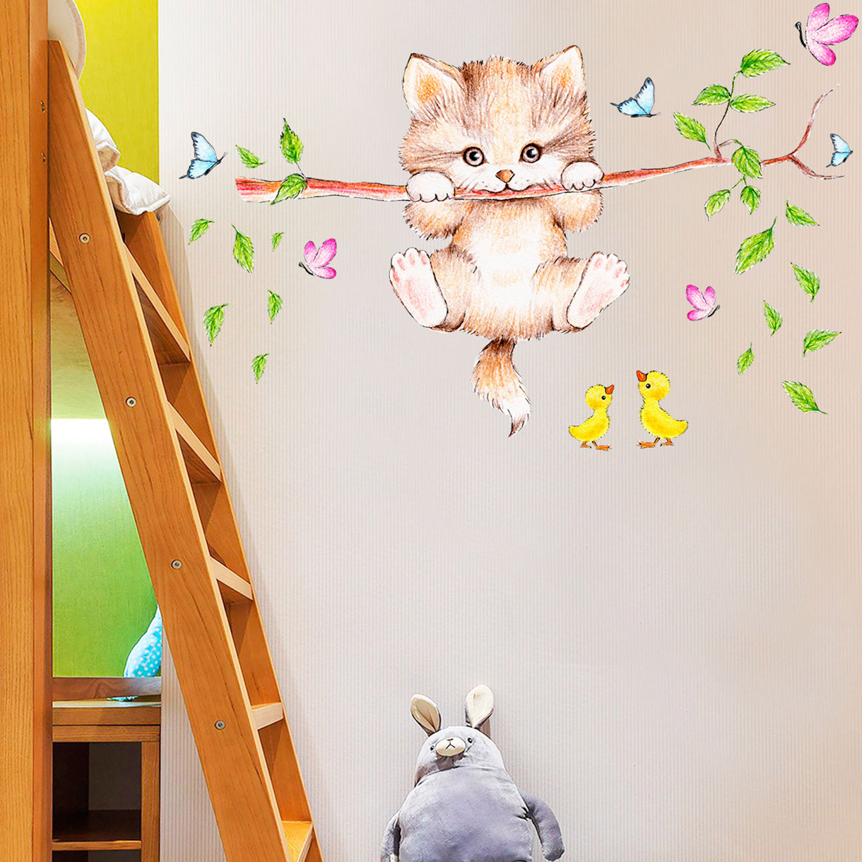 фото Наклейки интерьерные verol "котик" детские наклейки на стену для интерьера декор для дома