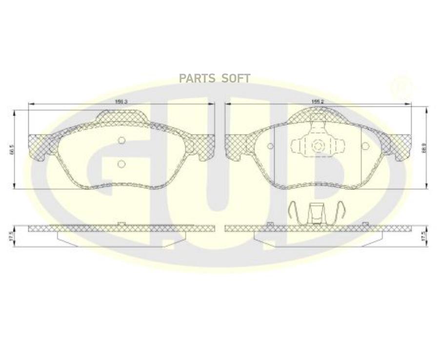 

Тормозные колодки G.U.D. передние GBP880163