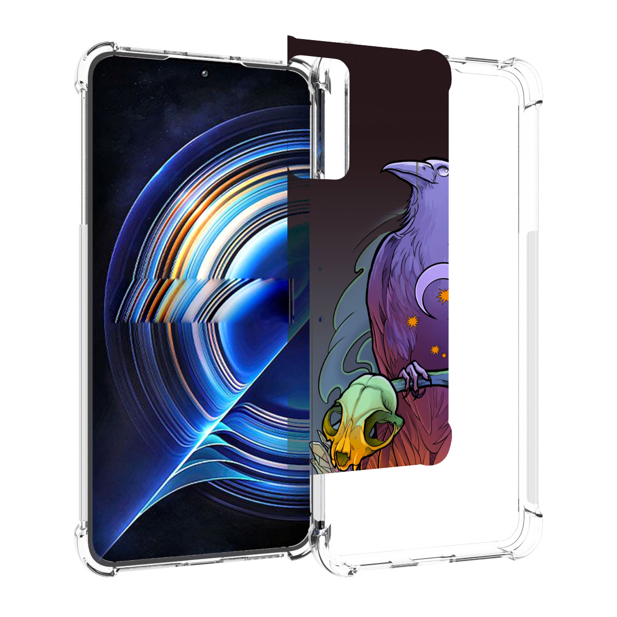 

Чехол MyPads фиолетовый ворон на ветке для Tecno Camon 19 Neo, Прозрачный, Tocco