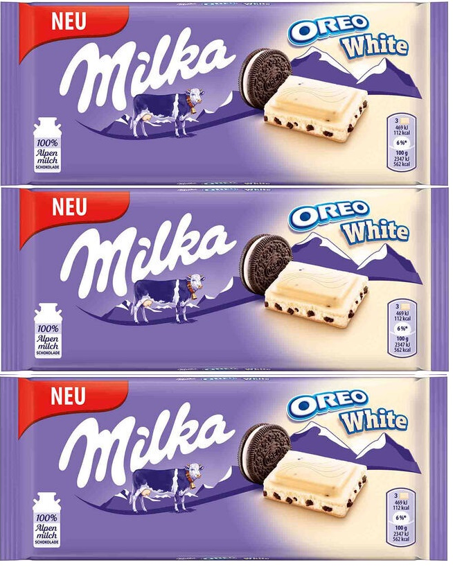

Шоколадная плитка Milka Oreo White, 100 г х 3 шт