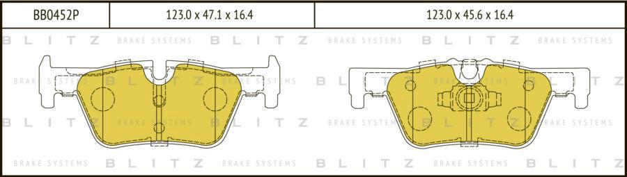 

Комплект тормозных колодок Blitz BB0452P