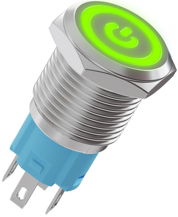 

Кнопка выключатель (тумблер) GSMIN K1 ON-OFF 5А 12В AC 5Pin с подсветкой 16мм (Зеленый)