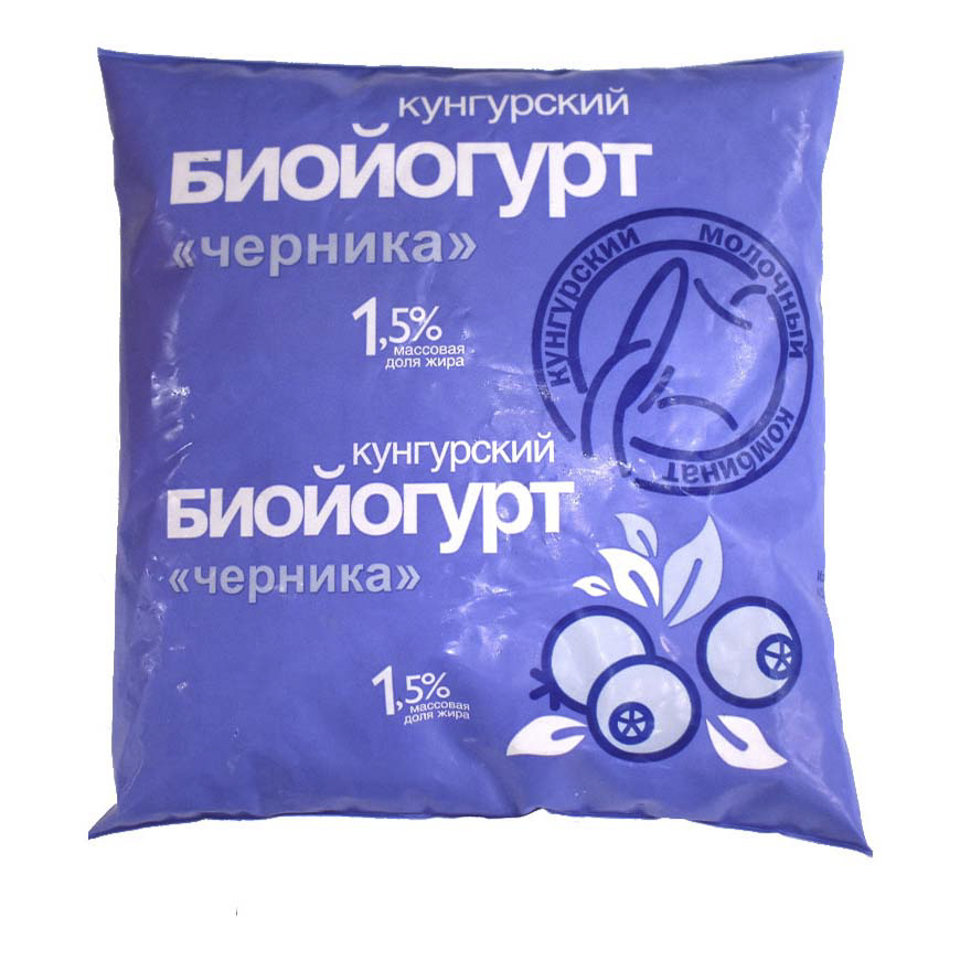 

Питьевой биойогурт Кунгурский Мясокомбинат черника 1,5% БЗМЖ 450 г